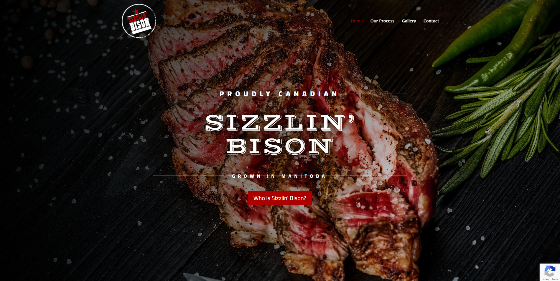 Sizzlin' Bison Website Design. Proudly Canadian Grown in Manitoba. Website Build.